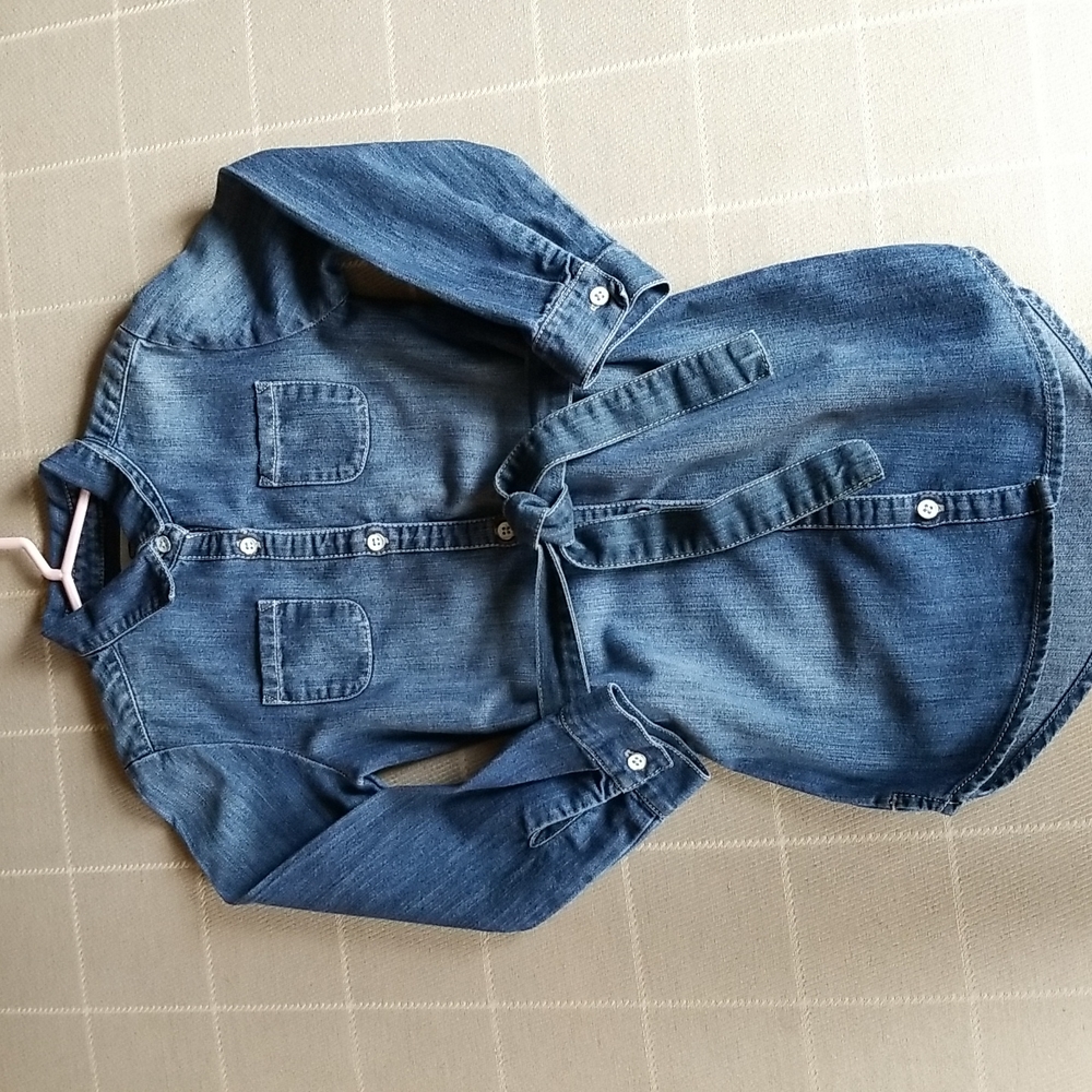 Girls' Chambray/Denim Shirtdress